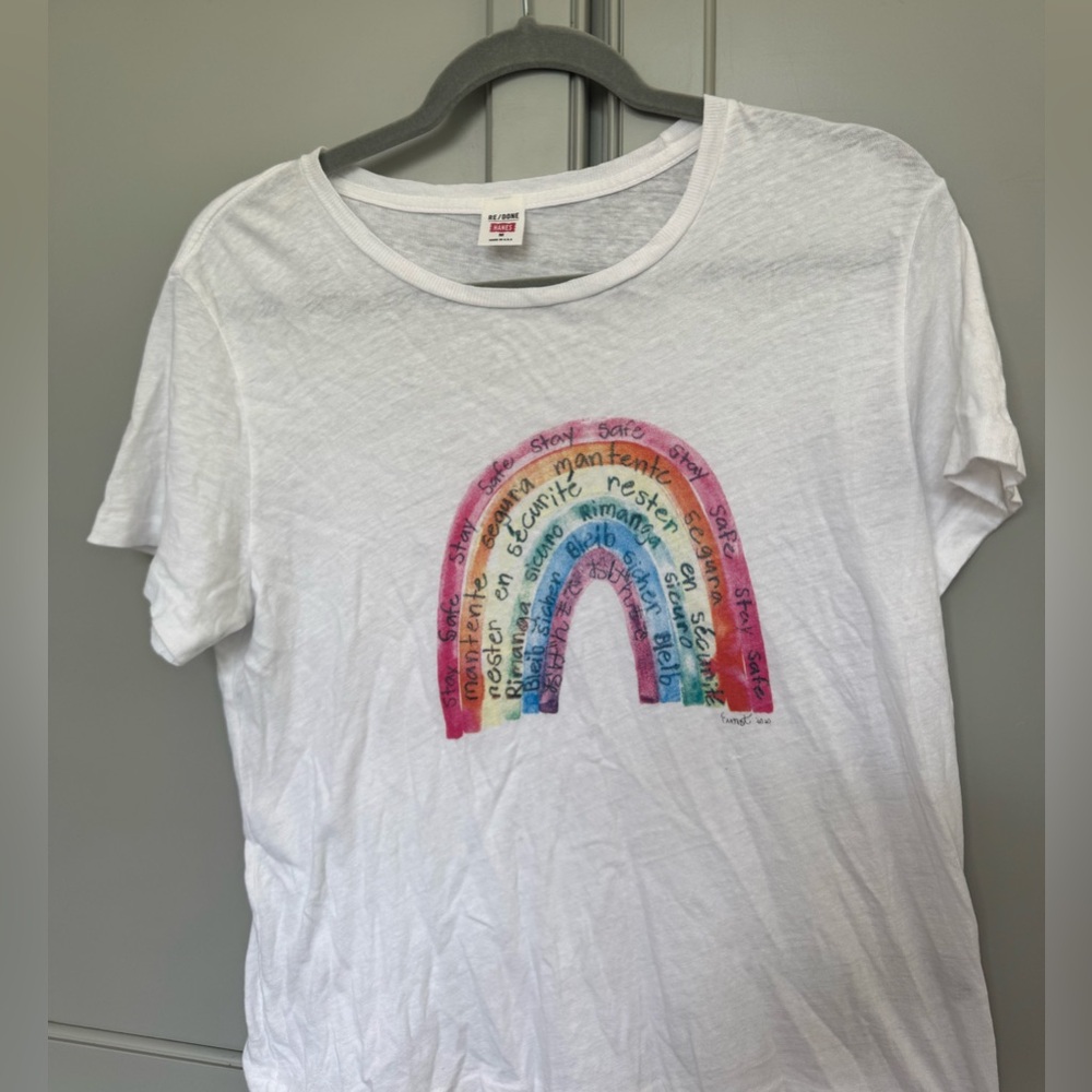 Redone rainbow tee size M